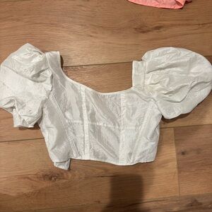 Elegant White Puff Sleeve Top